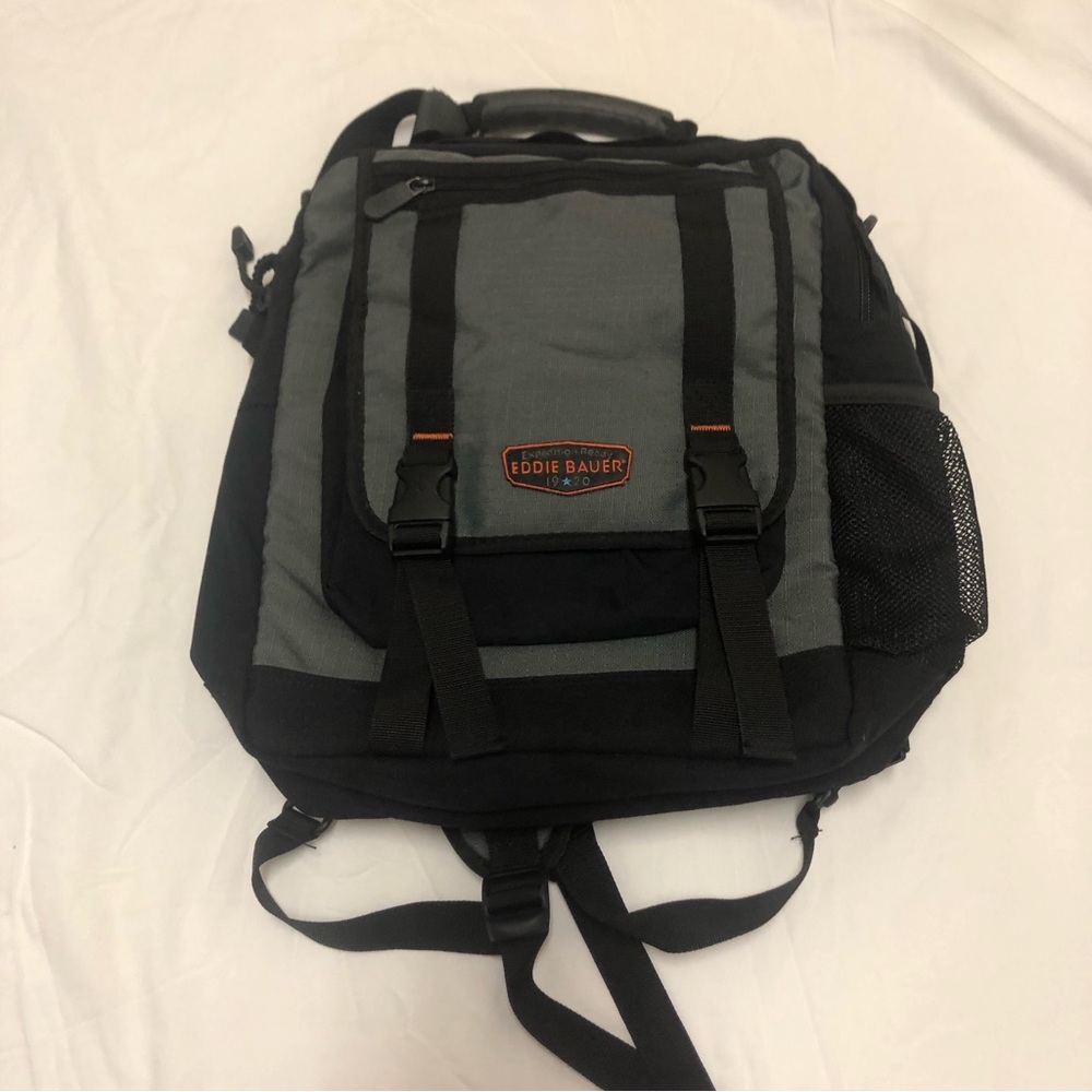 Eddie Bauer Crossbody Shoulder Backpack Orange Black Gray Travel Hiking Bag